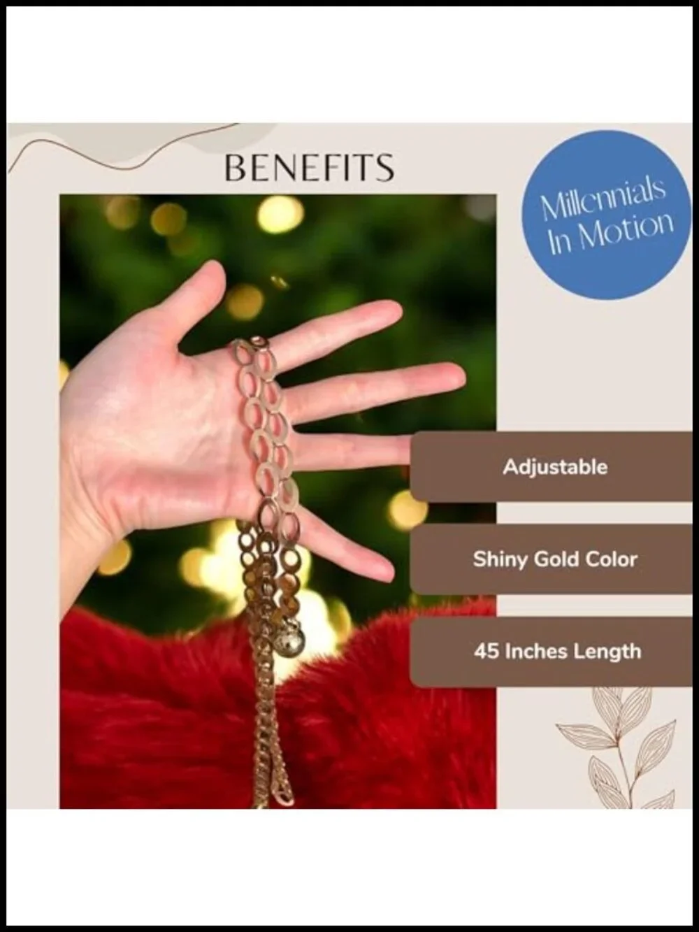 Designer Gold Chain Waist Belt Adjustable Up to 45